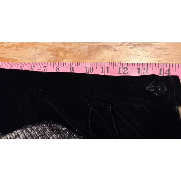 Vtg Talbots Silk Blend Velvet High Waist Pants Trousers 28" Black Wide Leg Lux - Picture 5 of 7